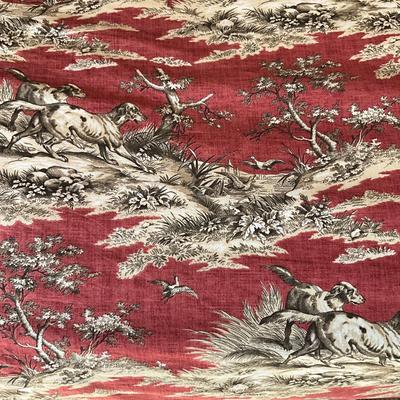 UC798 Custom KING Bed Linens in Pointer Woodrose Wilderness Toile by P. Kaufman
