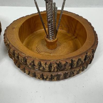 Mid Century Nut Bowls Candy Bowls Serving with/ partial set of metal tools