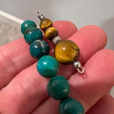 Gemstone Jewelry Lot - Tigers Eye, Amber, Hematite, Malechite