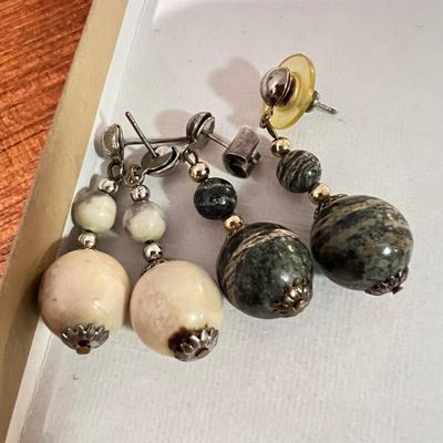 Gemstone Jewelry Lot - Tigers Eye, Amber, Hematite, Malechite