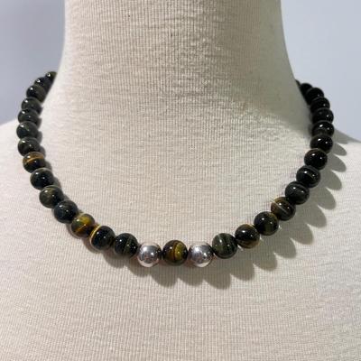 Gemstone Jewelry Lot - Tigers Eye, Amber, Hematite, Malechite