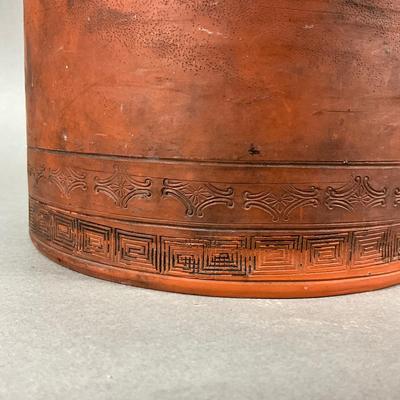 FB832 Redware Dragon Chinese Umbrella Stand