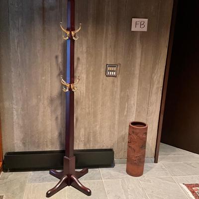 FB833 Mahogany Brass Coat Rack