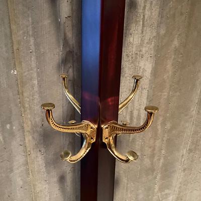 FB833 Mahogany Brass Coat Rack