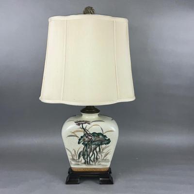 FB839 Vintage Wildwood Crane Pottery Lamp