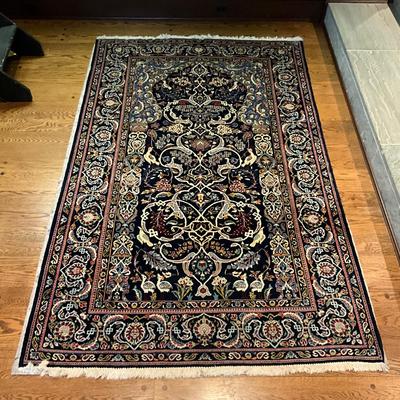 FR845 Oriental Silk Wool Blend Hand knotted Persian Rug 7'3" x 4'7"