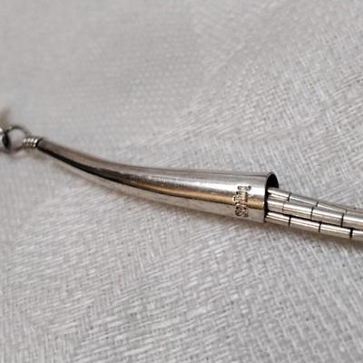 Vintage Zuni Liquid Sterling Silver Lapidary Art 20" Necklace