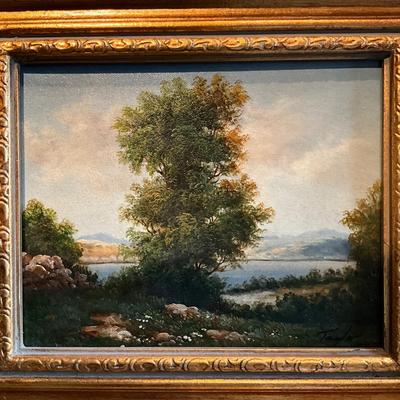 FR849 Original Oil on Canvas Landscape Painting signed Taylor