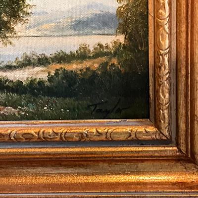 FR849 Original Oil on Canvas Landscape Painting signed Taylor