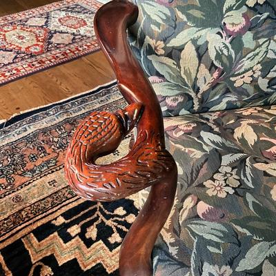 FR854 Vintage Neoclassical Carved Swan Head Arm Chair