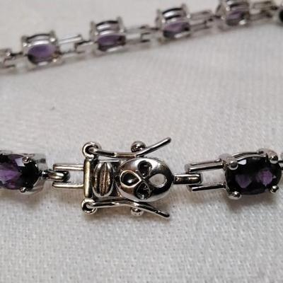 Ross Simons Amethyst 7" 925 Bracelet