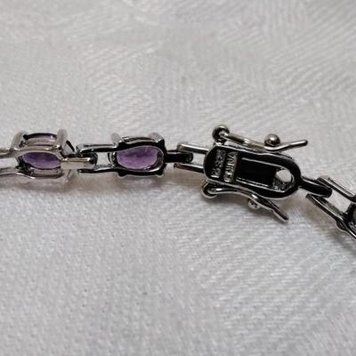Ross Simons Amethyst 7" 925 Bracelet