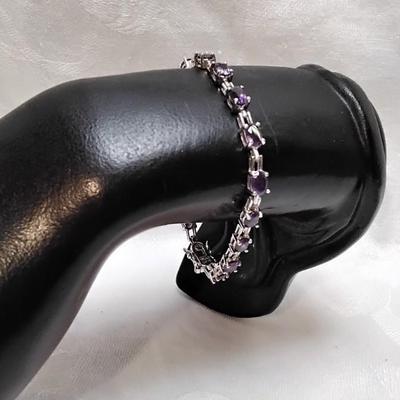 Ross Simons Amethyst 7" 925 Bracelet