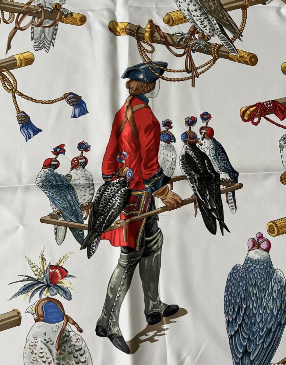 Hermes Carre 90 Les Oiseaux Roy King Birds Silk Scarf