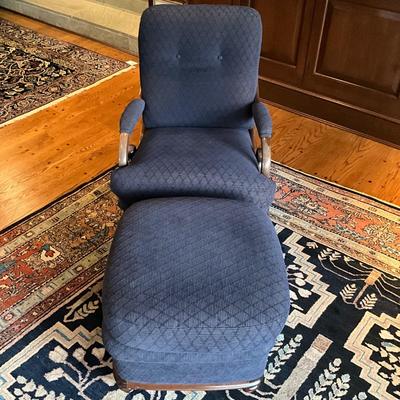 FR857 Vintage Upholstered Chair and Ottoman
