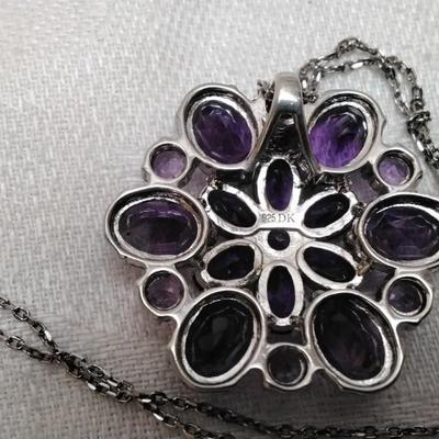 One of A Kind VK Designs Amethyst 18" 925 Necklace