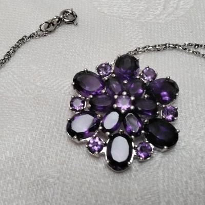 One of A Kind VK Designs Amethyst 18" 925 Necklace