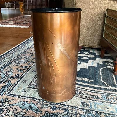 FR861 Vintage Copper Cattail Umbrella Stand/Waste Can