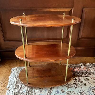 FR865 Vintage Oval Campaign Three Tier Table