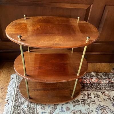 FR865 Vintage Oval Campaign Three Tier Table