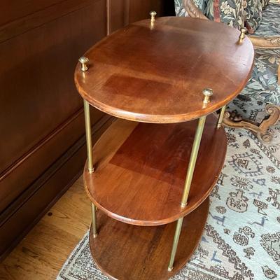 FR865 Vintage Oval Campaign Three Tier Table