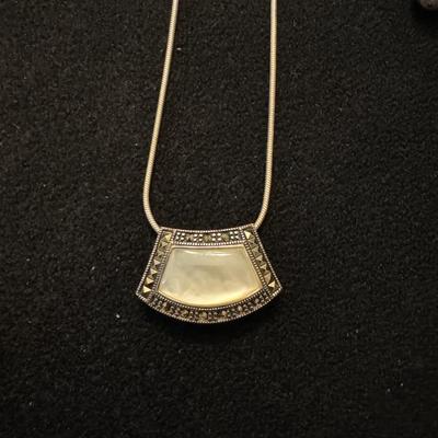 Sterling Silver Necklaces with Pendants and Brooch