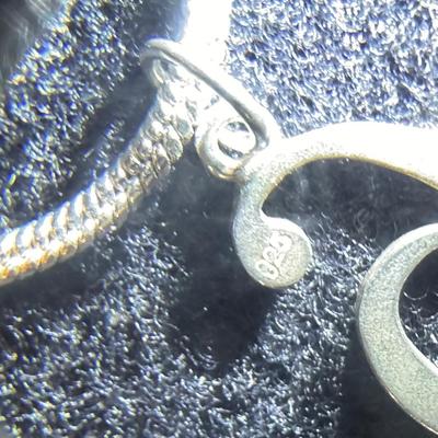 Sterling Silver Necklaces with Pendants and Brooch