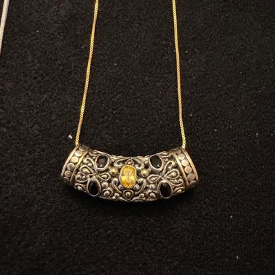Sterling Silver Necklaces with Pendants and Brooch