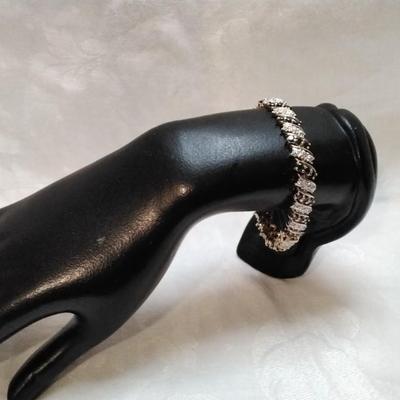 Vintage Ross Simons Sapphire and Diamond 7" Gold Vermeil Bracelet
