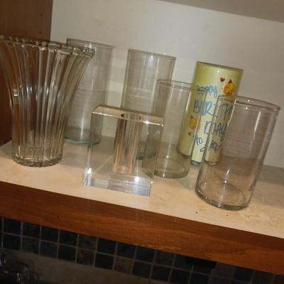 A VARIETY OF FLOWER VASES