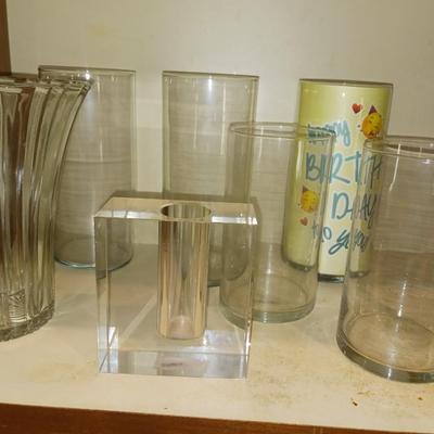 A VARIETY OF FLOWER VASES