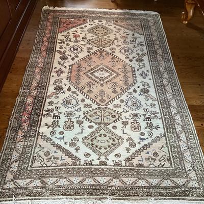 FR870 Vintage Oriental Wool Hand knotted Rug 9' x 5'6"