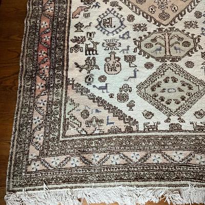 FR870 Vintage Oriental Wool Hand knotted Rug 9' x 5'6"