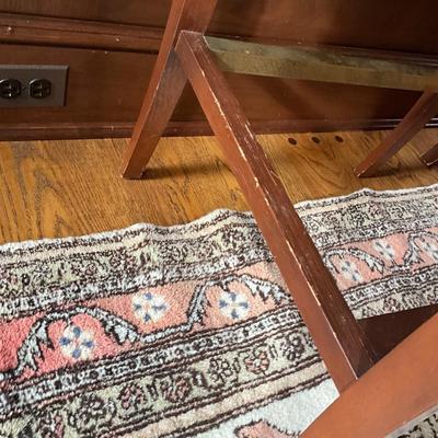 FR872 Set of 3 Trouvailles Leather Regency Style Bar Stools