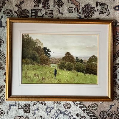 FR873 Original Watercolor Hunting Scene by Alistair Makinson