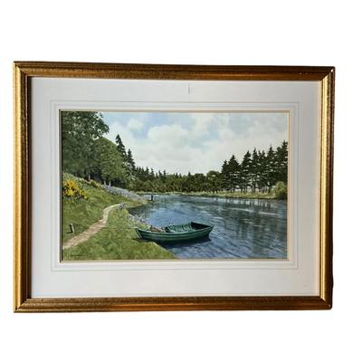 FR874 Original Watercolor of Lake Scene by Alistair Makinson