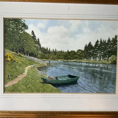 FR874 Original Watercolor of Lake Scene by Alistair Makinson