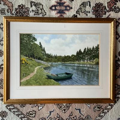 FR874 Original Watercolor of Lake Scene by Alistair Makinson