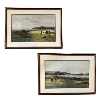 FR895 Pair of Antique Golf Prints by Douglas Adams