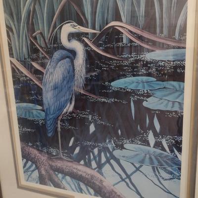 Large Framed Art Print 'Marsh Emperor' by James E. Partee- Signed and Numbered