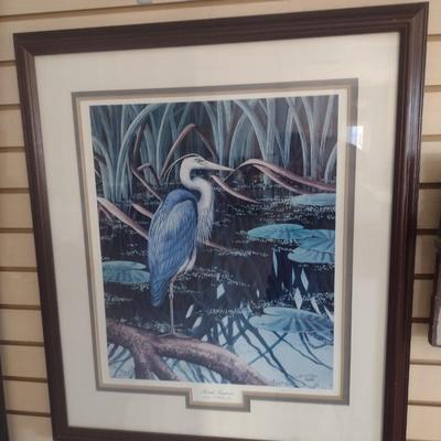 Large Framed Art Print 'Marsh Emperor' by James E. Partee- Signed and Numbered
