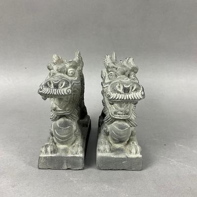 FR879 Vintage Yulin Stone Carved Dragon Sculptures
