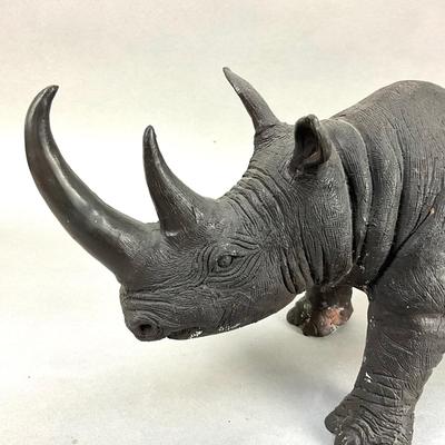 FR880 Vintage Rhino Spelter Metal Sculpture