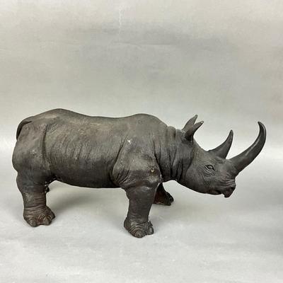 FR880 Vintage Rhino Spelter Metal Sculpture