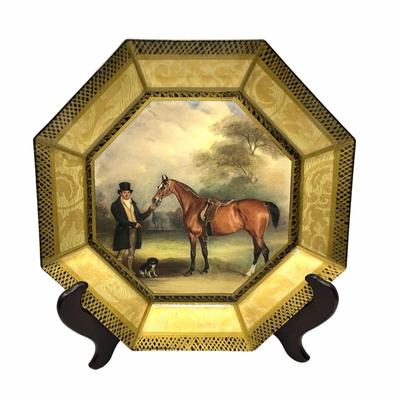 K889 Vintage Decoupage Durwin Rice Horse Plate
