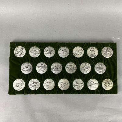 FB896 Set of 20 Ducks Unlimited Silver Medallions .999 Fine Silver