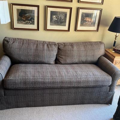 GH903 Vintage Avery Boardman Tweed Wool Upholstered Queen Sleeper Sofa