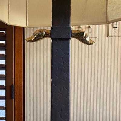 GH904 Decorator Quality Wrought Iron Brass Retriever Floor Lamp