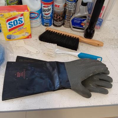 MAG-LITE, CLEANING CHEMICALS, MANY BOXES OF STICK MATCHES, MILK CRATE AND MORE