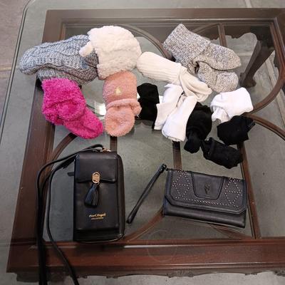 VS LEATHER WALLET, PEARL ANGEL PURSE AND LADIES SOCKS